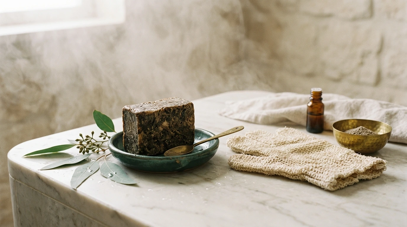 Gommage au Savon Noir & gant Kessa
